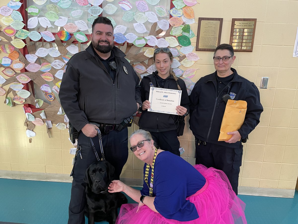 Thanks to Aitken's PBIS Committee and Mrs. Haselton, we were able to raise over $500.00 for the Seekonk Animal Shelter! It looks like Tutu Thursday was a hit! Next time, we need a tutu for Mac! <a href="/MrsHaselton/">𝕄𝕣𝕤 ℍ𝕒𝕤𝕖𝕝𝕥𝕠𝕟</a> <a href="/DGRAFAP/">David Graf</a> <a href="/AitkenES/">Aitken Elementary</a> <a href="/SeekonkPD/">Seekonk Police Dept.</a>