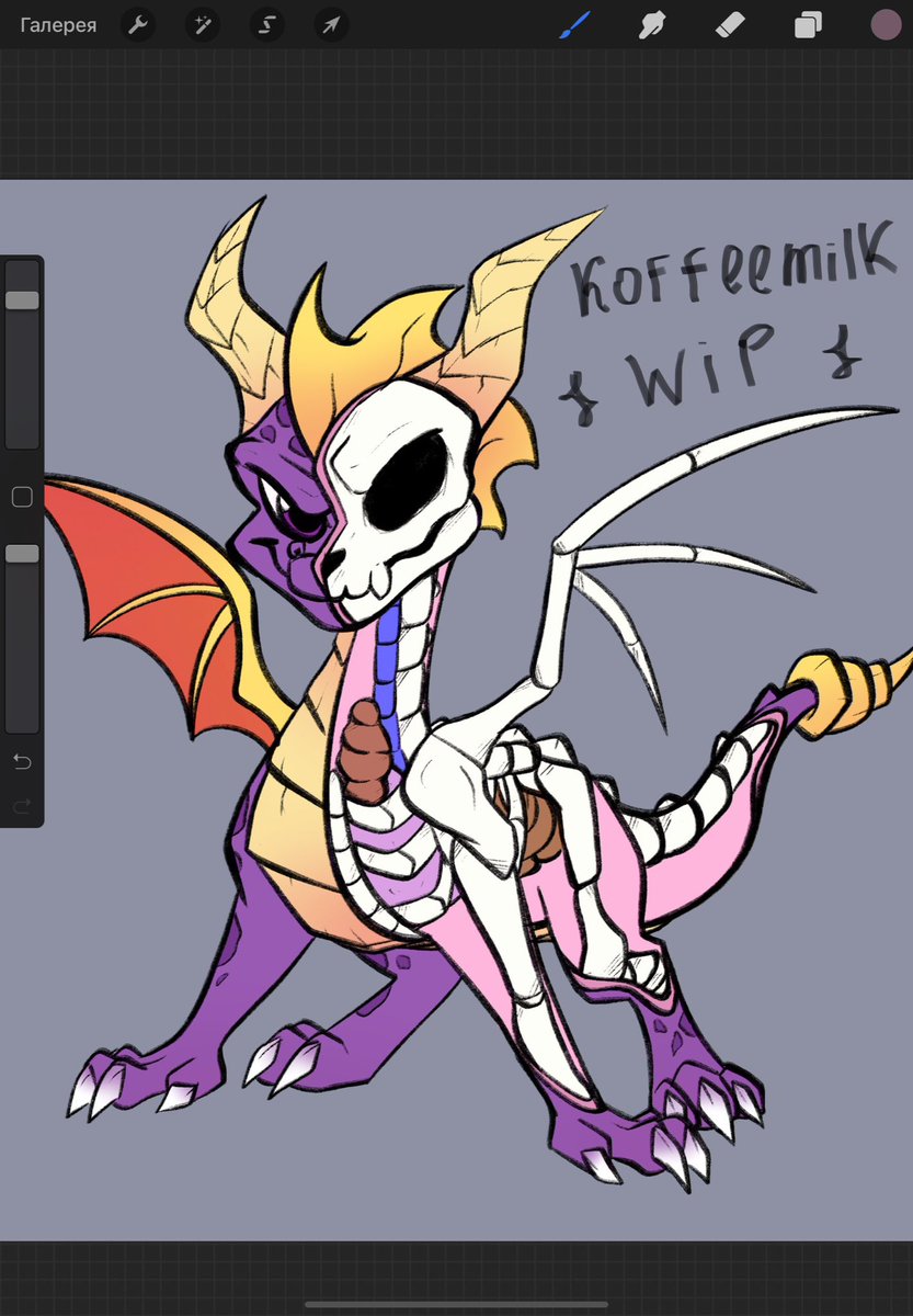 _Koffeemilk_'s tweet image. I think that tomorrow or the day after tomorrow I will finish it completely 🤔
#Spyro #SpyroTheDragon #SpyroFanArt #fanart #MightyJaxx #SKELETON #wipart #digitalart