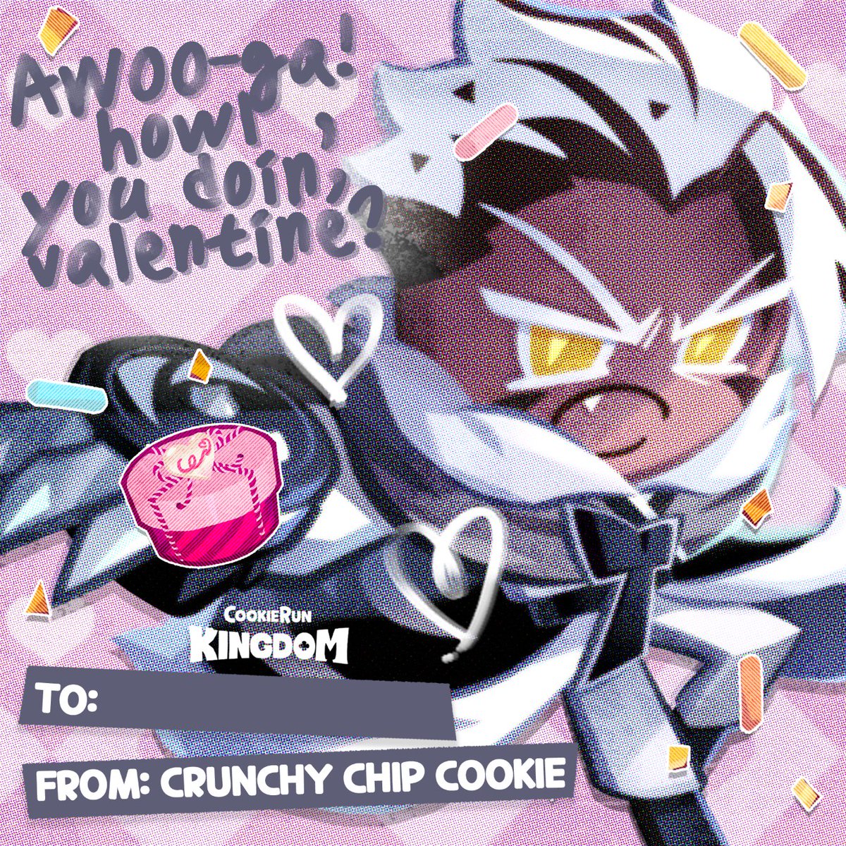 CRKingdomEN's tweet photo. You don't have to travel to the ends of Earthbread for these sweet Valentines!

#CookieRun #CookieRunKingdom #ClottedCreamCookie #WildberryCookie #CrunchyChipCookie #FinancierCookie #ValentinesDay https://t.co/k3ndfwpr0D