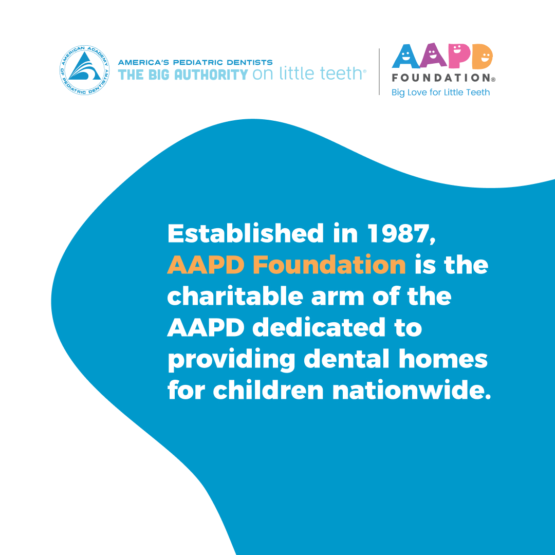 AAPDFoundation's tweet photo. AAPD Foundation is the largest dentist-led charity dedicated to child oral health. Since 2010, grantees have helped provide Dental Homes to more than 700,000 children. To learn more about our role and impact, visit https://t.co/Bba1LvFulf.  

#AAPDFoundation #DentalHomes https://t.co/yV16ZkdoHY