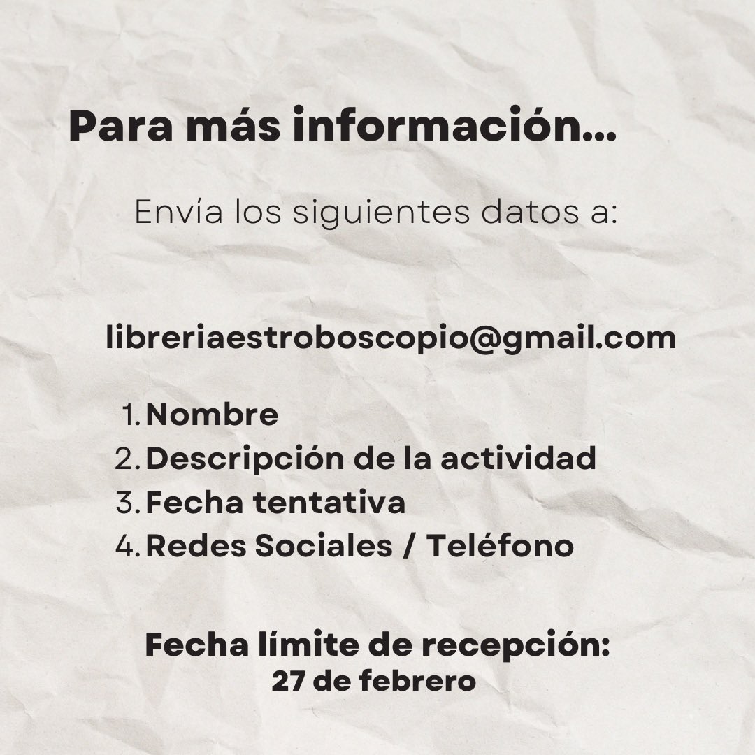 Morra, Estroboscopio es tu espacio ⚡️✨💥

Estamos convocando a morras que deseen realizar actividades relacionadas con el 8M para establecer colaboraciones en nuestras instalaciones de forma gratuita durante el mes de marzo.  💚💜

#pachuca #rumboal8m #8M2023