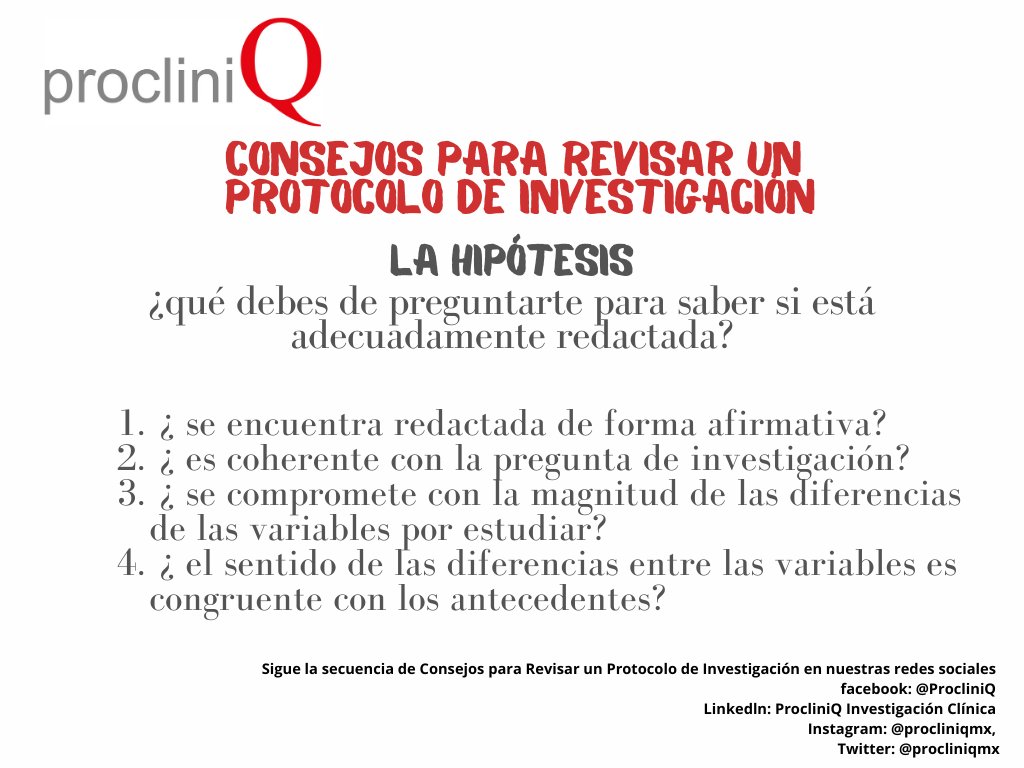 ProcliniQMx's tweet photo. SERIE ACADÉMICA PROCLINIQ 

Consejos para Revisar un Protocolo de Investigación.

Consejo 4 https://t.co/i5HtIXhfYf