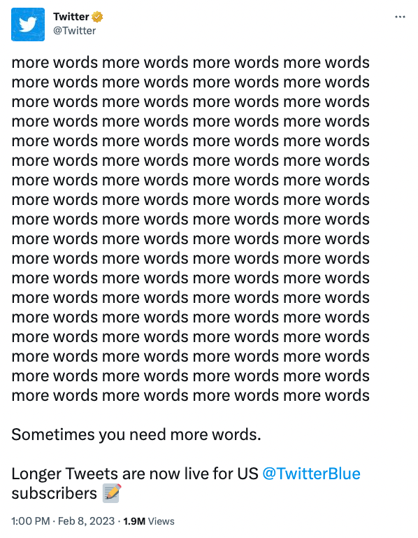 ProductHunt's tweet photo. Longer Tweets are live for Twitter Blue subscribers in the U.S.

🤨 If this is how it starts, I'm sweating thinking about where it goes. https://t.co/4s7GyM3HUE