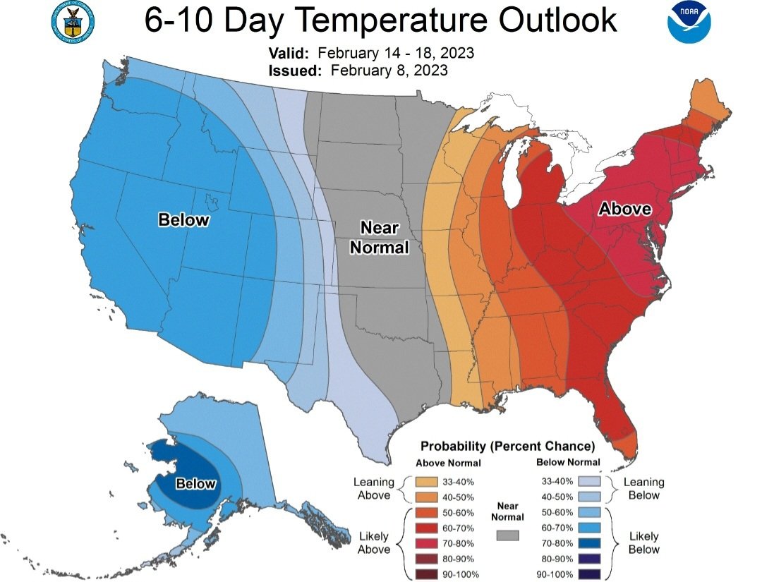 danpeckwx's tweet photo. And after record-breaking January warmth in 7 northeastern states(NJ/CT/MA/RI/VT/NH/ME), latest from @NWSCPC shows more of the same! Above average temps likely through the middle of the month! No big time cold in sight. Sorry snow lovers...#whatwinter #NJwx #climate https://t.co/bclebIVUnH
