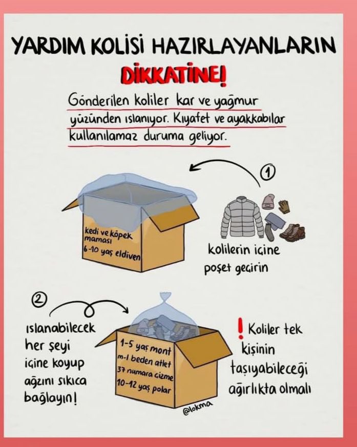 Yardım kolisi hazırlayanların dikkatine!! #yardimkolisi #hatayyardimbekliyor #hataydeprem