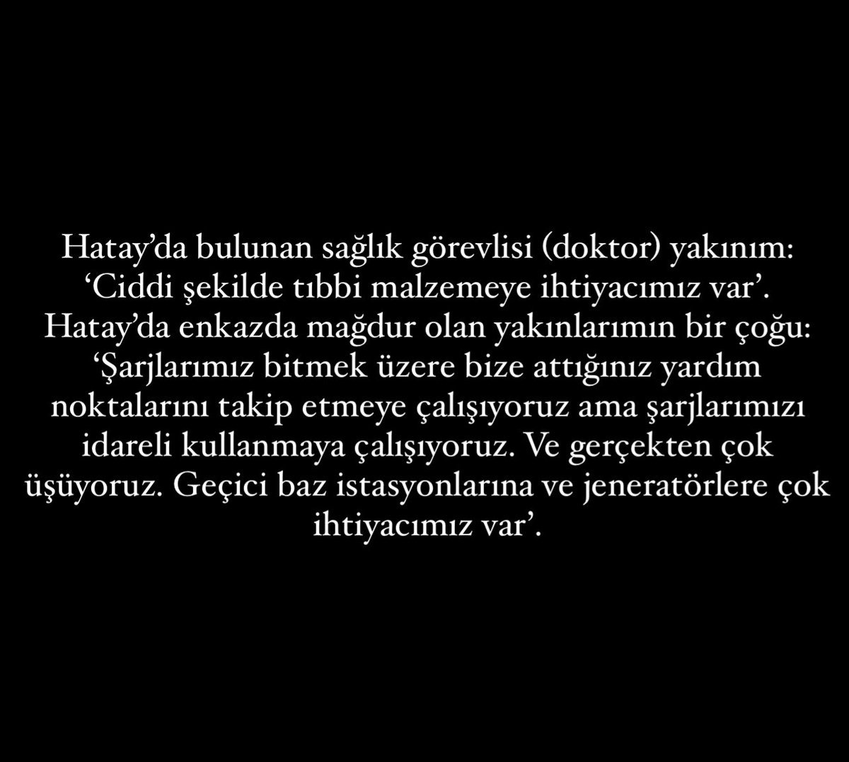 Çoğumuz her şeyin farkında zaten. Bunu paylaşıyorum çünkü enkazlar için bir şey yapamıyoruz fakat göndermeye çalıştığımız yardımlarımıza özen gösterelim hala toplanan yardımların ulaşamadığı yerler var Üşüyorlar!#acildeprem #deprem #seferberlik @AFADBaskanlik @ahbap #rahatdeğiliz