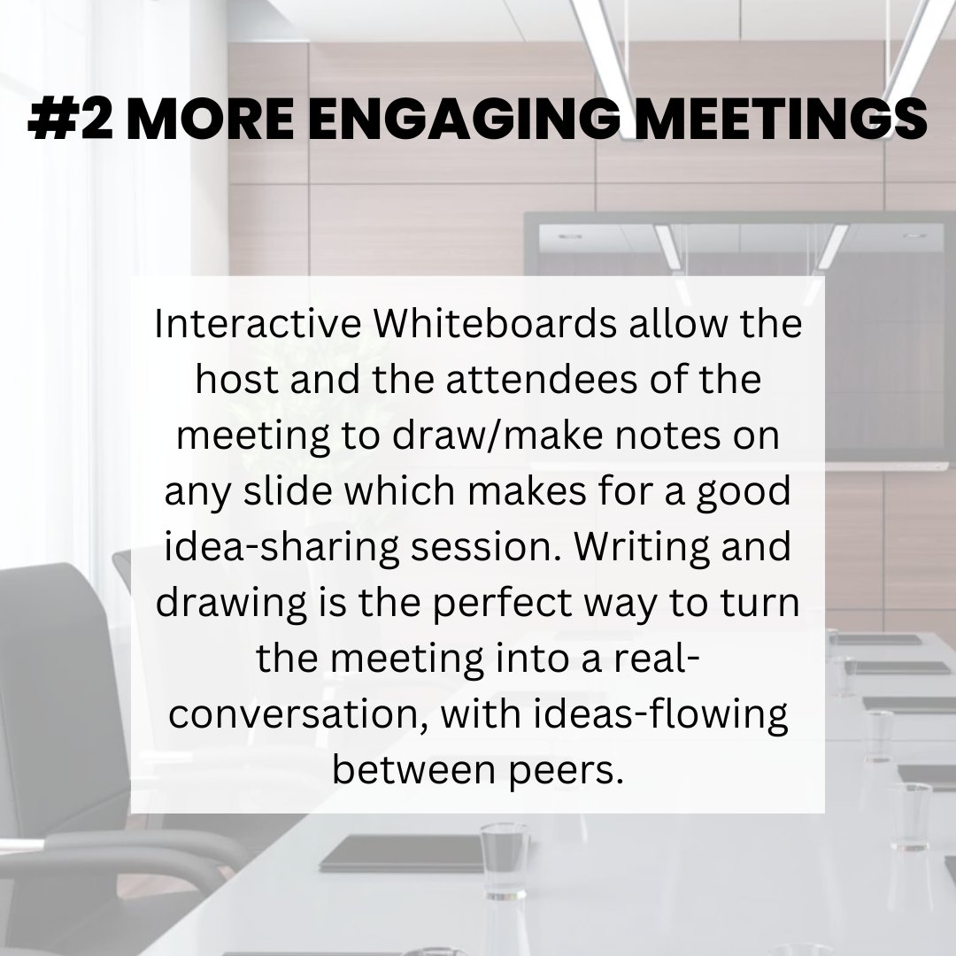 Simply_AVS's tweet image. There are many reasons why you should incorporate an Interactive Screen into your meeting/conference rooms... and, here&apos;s 4 of them! Tell us your thoughts down in the comments 🔽

#interactivescreen #meetings #simplyavs