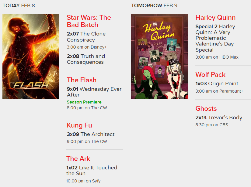 mklopez's tweet image. #Trakt reminding me that tonight, for the first time in months, my primetime TV schedule is full, txs to #TheFlash #KungFu and #TheArk ... plus two eps of #TheBadBatch streaming!