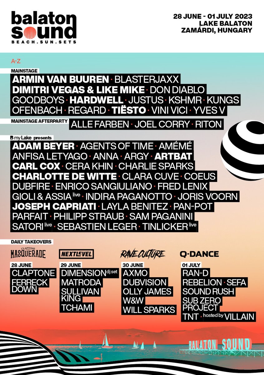 Goodboys (@goodboysoff) on Twitter photo Looking forward to this one <a href="/balatonsound_/">Balaton Sound</a> 🖤🔗 See you in June!
balatonsound.com/tickets
#balatonsound #SOUND2023 #BeachSunSets Looking forward to this one <a href="/balatonsound_/">Balaton Sound</a> 🖤🔗 See you in June!
balatonsound.com/tickets
#balatonsound #SOUND2023 #BeachSunSets