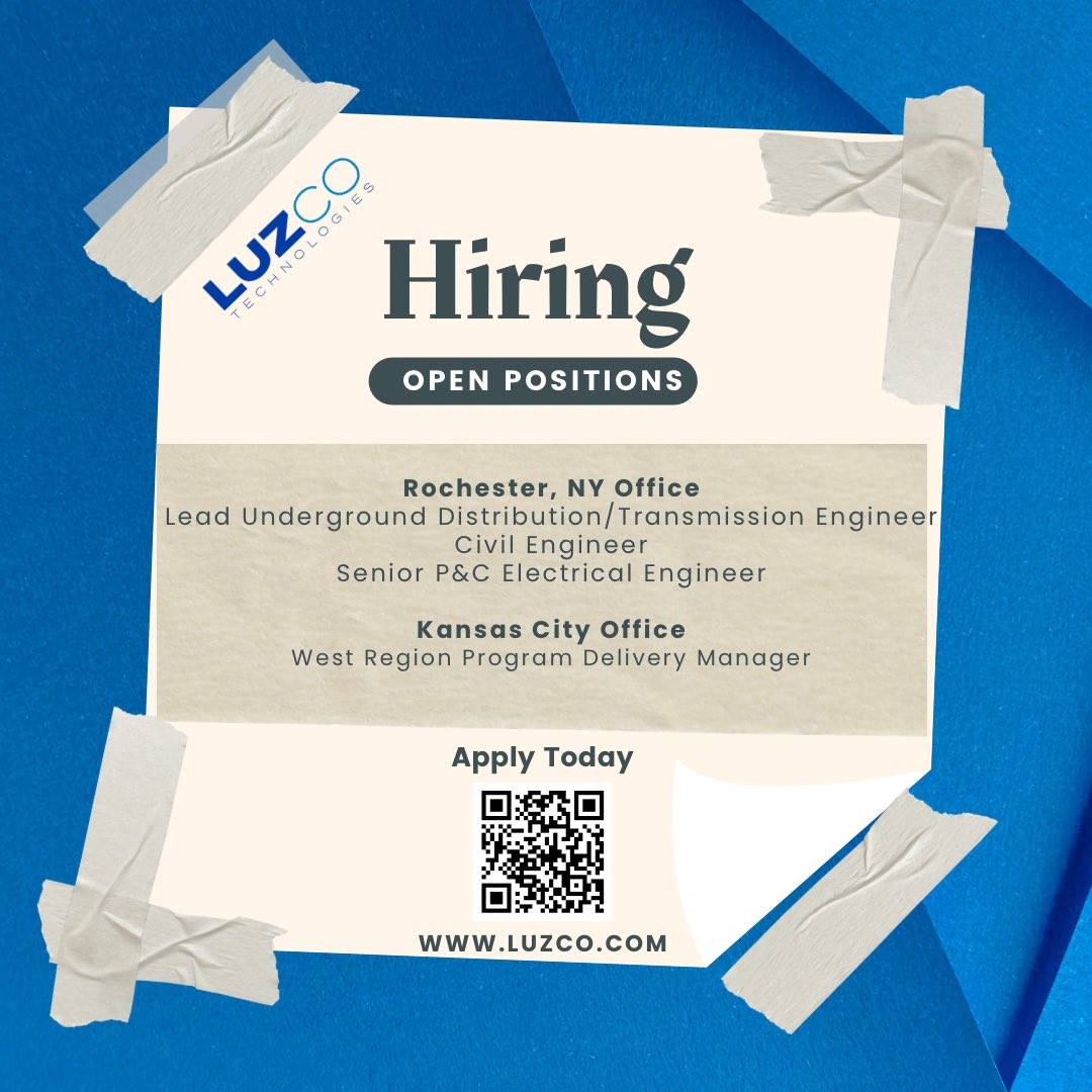 LUZCOTech's tweet image. Kansas City &amp;amp; Rochester, NY: We are hiring in your area! #EngineeringJobs #projectmanagement #programdelivery