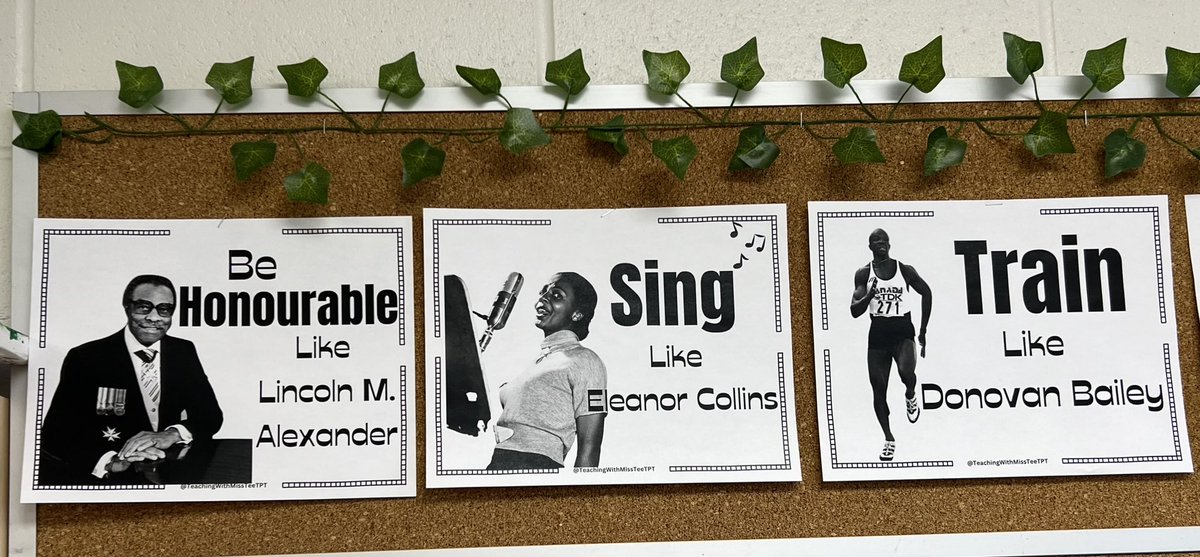 MissTravali's tweet photo. Loving our Canadian Black History Month posters! The class was excited to see Canadian faces and they’re excited to learn more about them 🥰 @stpetersmilton #hcdsb https://t.co/EJsdM2GZHV