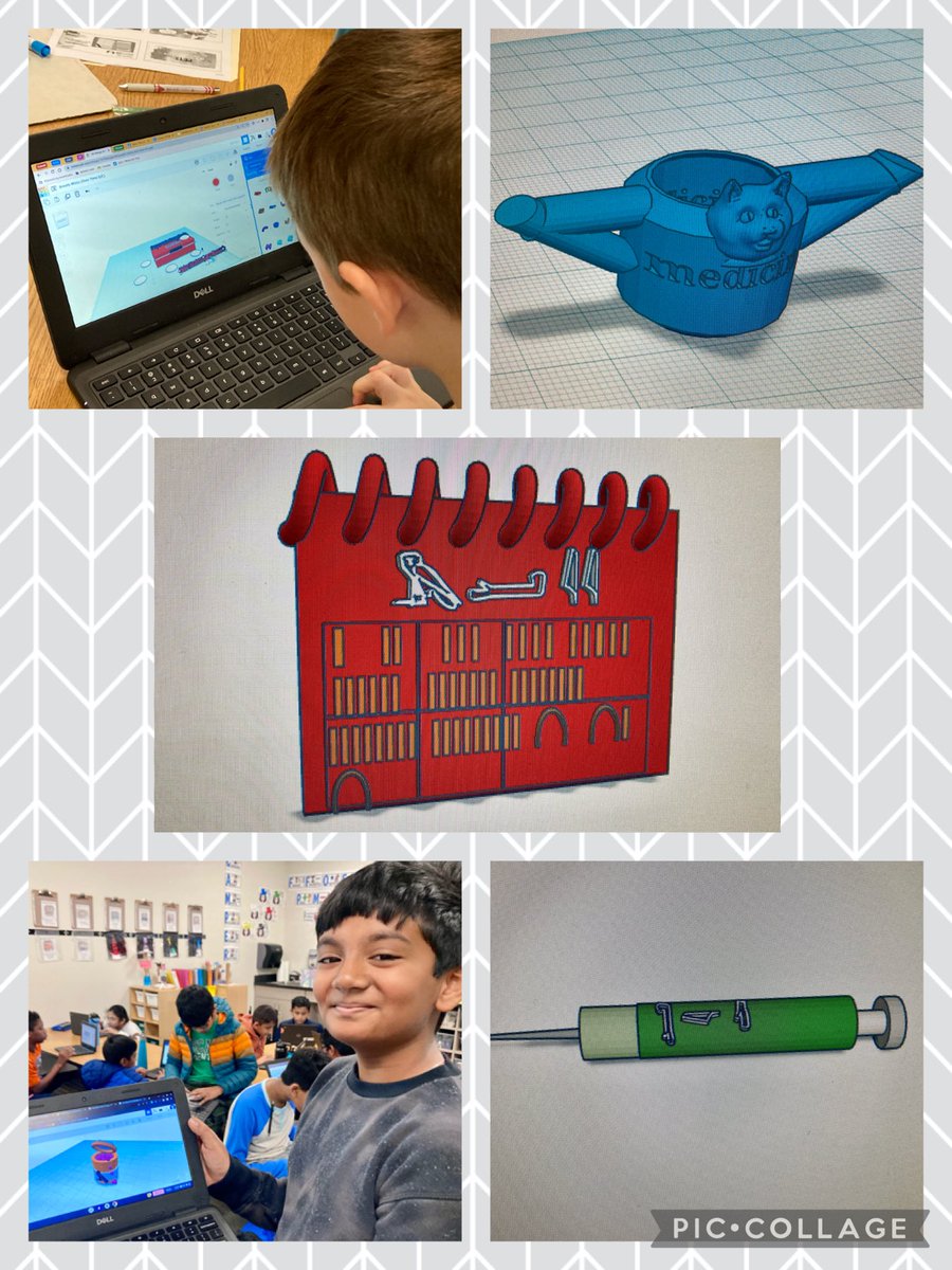 4th-5th had to incorporate SCAMPER or Depth & Complexity into their “Most Beneficial Ancient Egyptian Contributions”⁩ project. I can’t wait to print them! ⁦@LiscanoElem⁩ ⁦@jadamseducator⁩ ⁦@tinkercad⁩ #MADETOSHINE #LiscanoEXTRA5 #FISDElemGT #FISDQUEST
