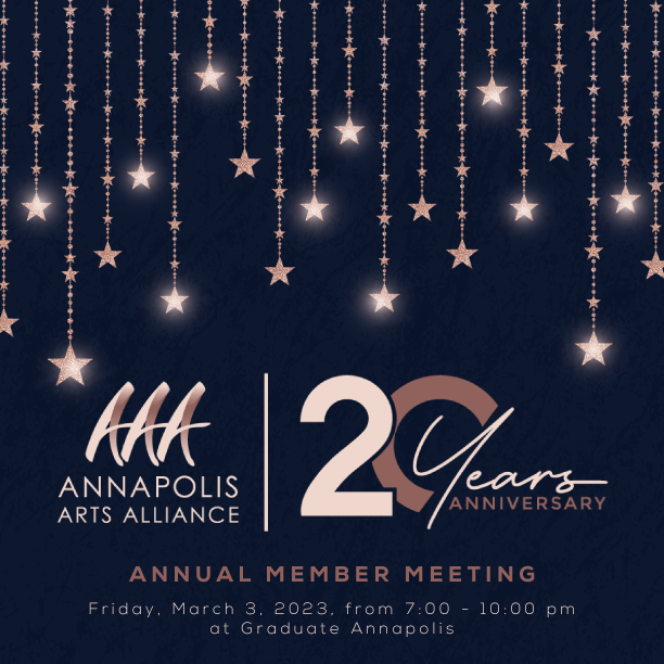 ANNArtsAlliance's tweet photo. Join us for a very special 20th Anniversary Celebration on 3/3/23 for Hors d’oeuvres, souvenir glass, presentation, Door Prizes, director candidates meet &amp; greet, 2023 sneak peek!

Free/open to active AAA members (Join on our website)
- Cash Bar
- RSVP is required by 2/24/23 https://t.co/W2VBzxGd2S
