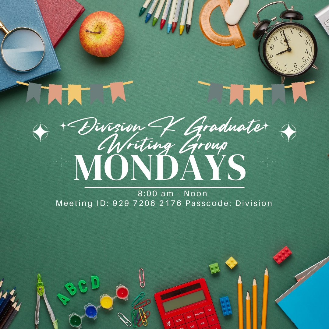 AERADivisionK's tweet image. AERA DivK February Offerings
#dissertation #phdproblems #academia #gradstudentlife #gradlife #doctoralstudent #PhD #phdchat  #phdforum #doctorate #dissertationlife #gradstudents @TeachersCollege #PhDLife #AERA