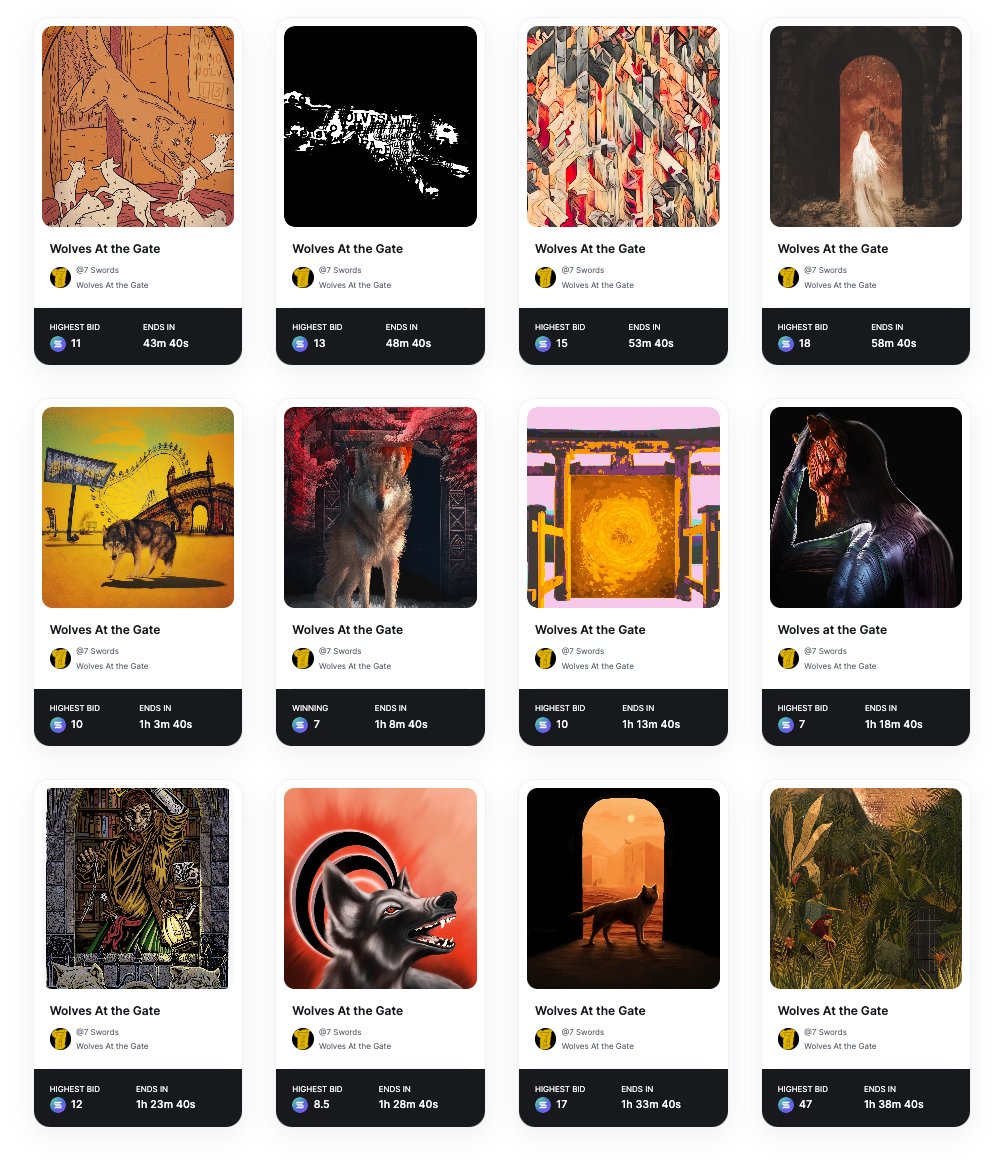 ⚔️FINAL HOUR OF AUCTIONS ⚔️

All 12 auctions are staggered to end 5 minutes apart!

We appreciate all the bids and support. Go get you a bidders edition or take home a beautiful 1/1!

LFG!!!!! 

exchange.art/series/Wolves%…