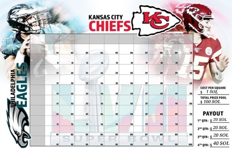 Twankee (@twankee1) on Twitter photo 🏈 <a href="/PeepoSports/">Pepe Sports Club</a> 🏈 SuperBowl Squares.
100 SOL Prize Pool
100 NFTs representing each square will be minted.
Mint: 1 SOL
Mint Link and Details in Comments 👇 🏈 <a href="/PeepoSports/">Pepe Sports Club</a> 🏈 SuperBowl Squares.
100 SOL Prize Pool
100 NFTs representing each square will be minted.
Mint: 1 SOL
Mint Link and Details in Comments 👇