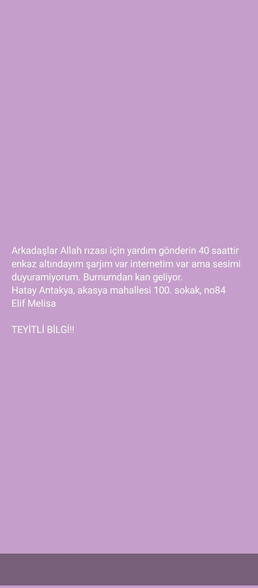 Ralethiel7's tweet photo. @haluklevent @OguzhanUgur @ahbap #hatayyardimbekliyor #AFADhatay #EnkazAltında https://t.co/8Cfsc5TeN8