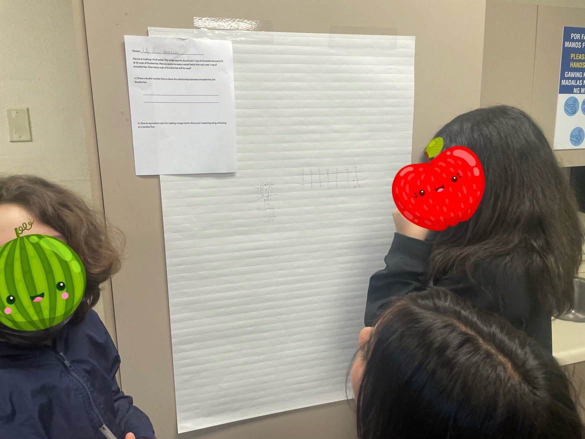 SomerBizzle's tweet photo. Loved being in Mrs. Hill’s sixth grade class, seeing students working collaboratively to solve a word problem with ratios and fractions/decimals and listening to some great conversations and explanations. #NSDnow #math https://t.co/EuKqFpIK1T