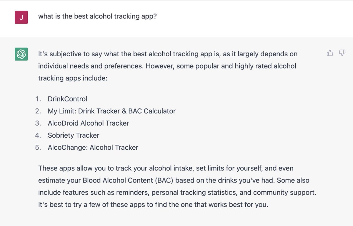 DrinkControl's tweet photo. We agree with ChatGPT on this. https://t.co/UD8dKOcSmj