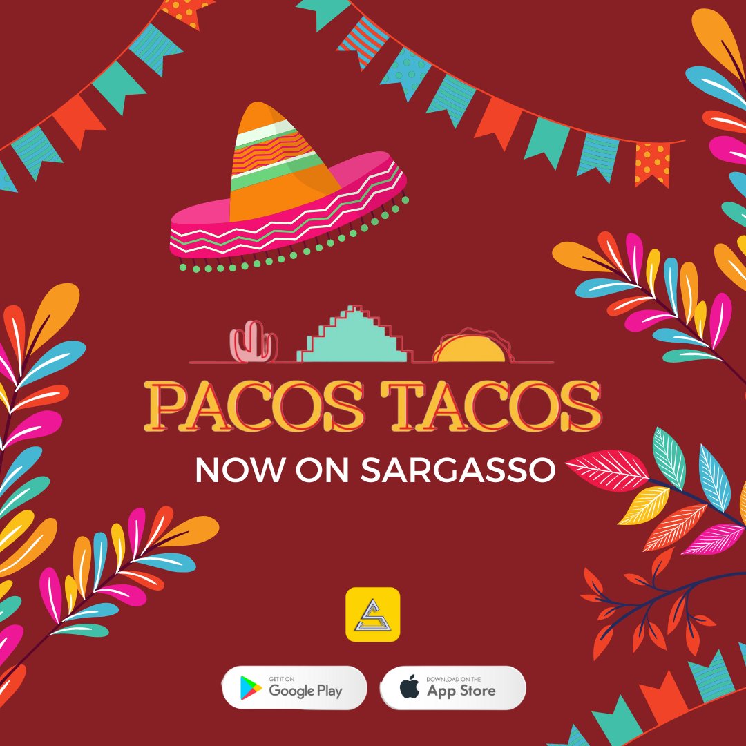 There's a new merchant on Sargasso tonight!!

Welcoming @pacostacosbda to the app, delivering ALL the flavor!

Open for lunch Tuesday only and dinner Tuesday - Friday, 5:30 - 10pm.
