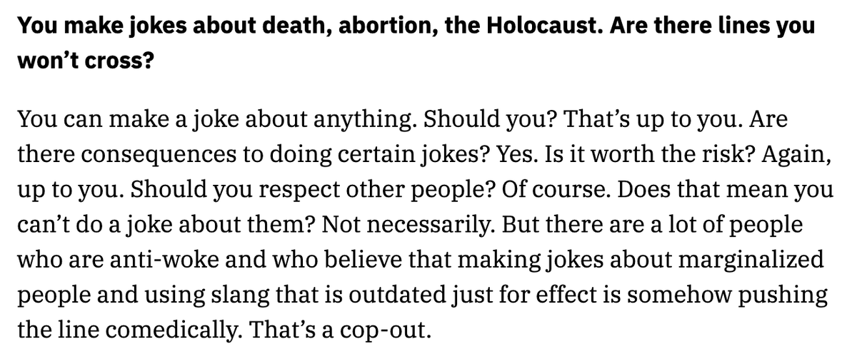 TheRochaSays's tweet image. I love #MarcMaron 's response in @Variety about comedians and "wokeness".

Hearing WHITE, OLD, and ANGRY comedians crying about the "woke police" when they try to tell racist, misogynistic and homophobic jokes has driven me a bit nuts.

More of this 👇🏽 energy in 2023, please!
