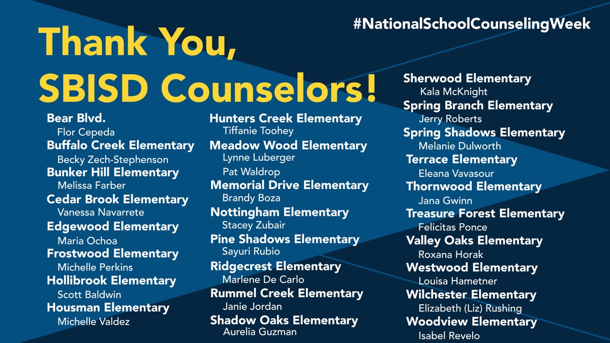 Spring Branch ISD on Twitter "Thank you, SBISD Counselors! Join us as