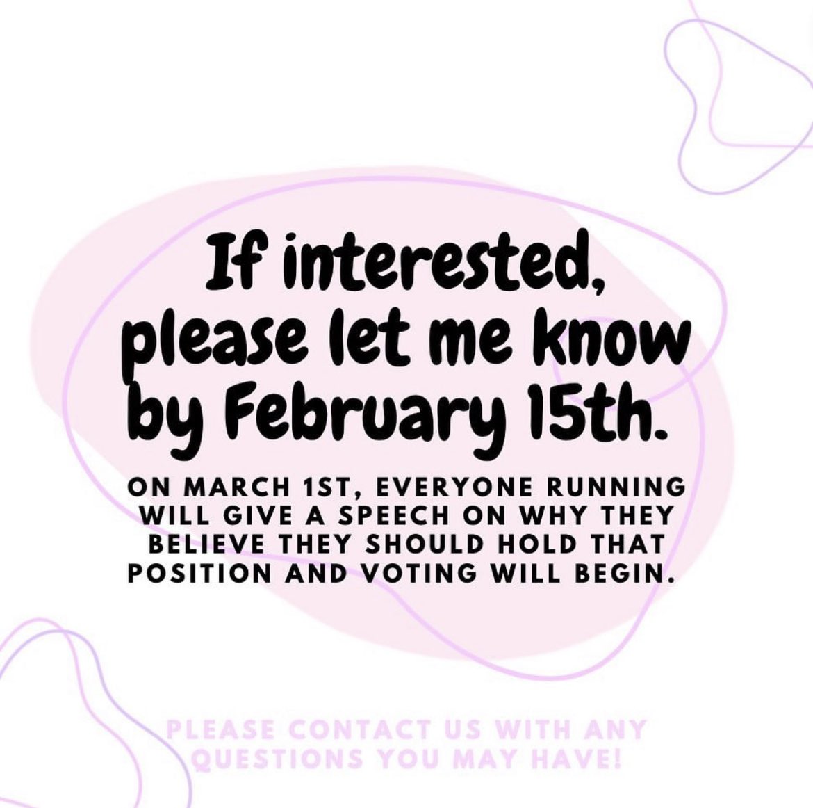 Opportunity: Get involved with our organization and run for an e-board position!!