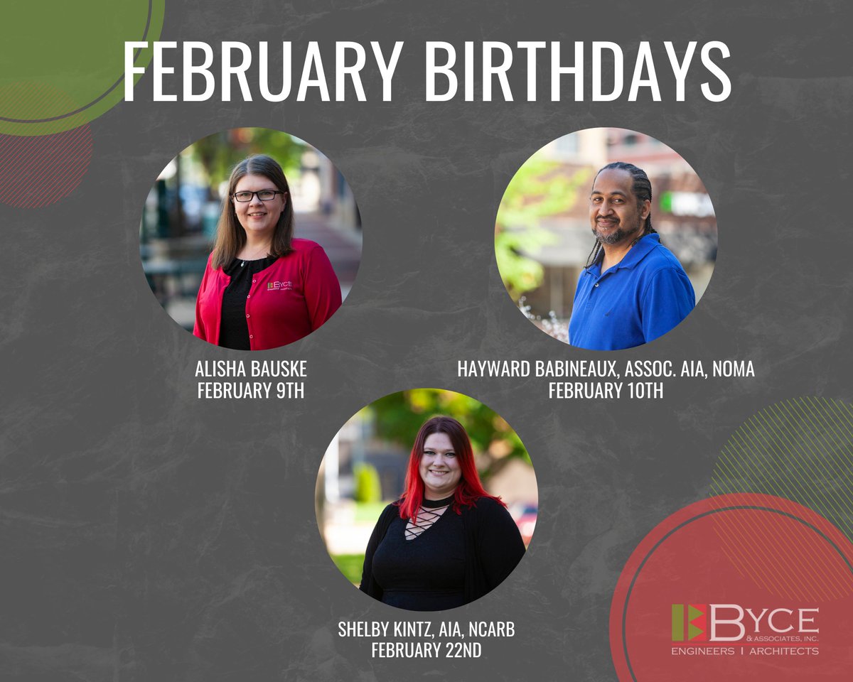 This month we celebrate Alisha Bauske, Hayward Babineaux, and Shelby Kintz! Wishing you the best on your special day and everything good in the year ahead!