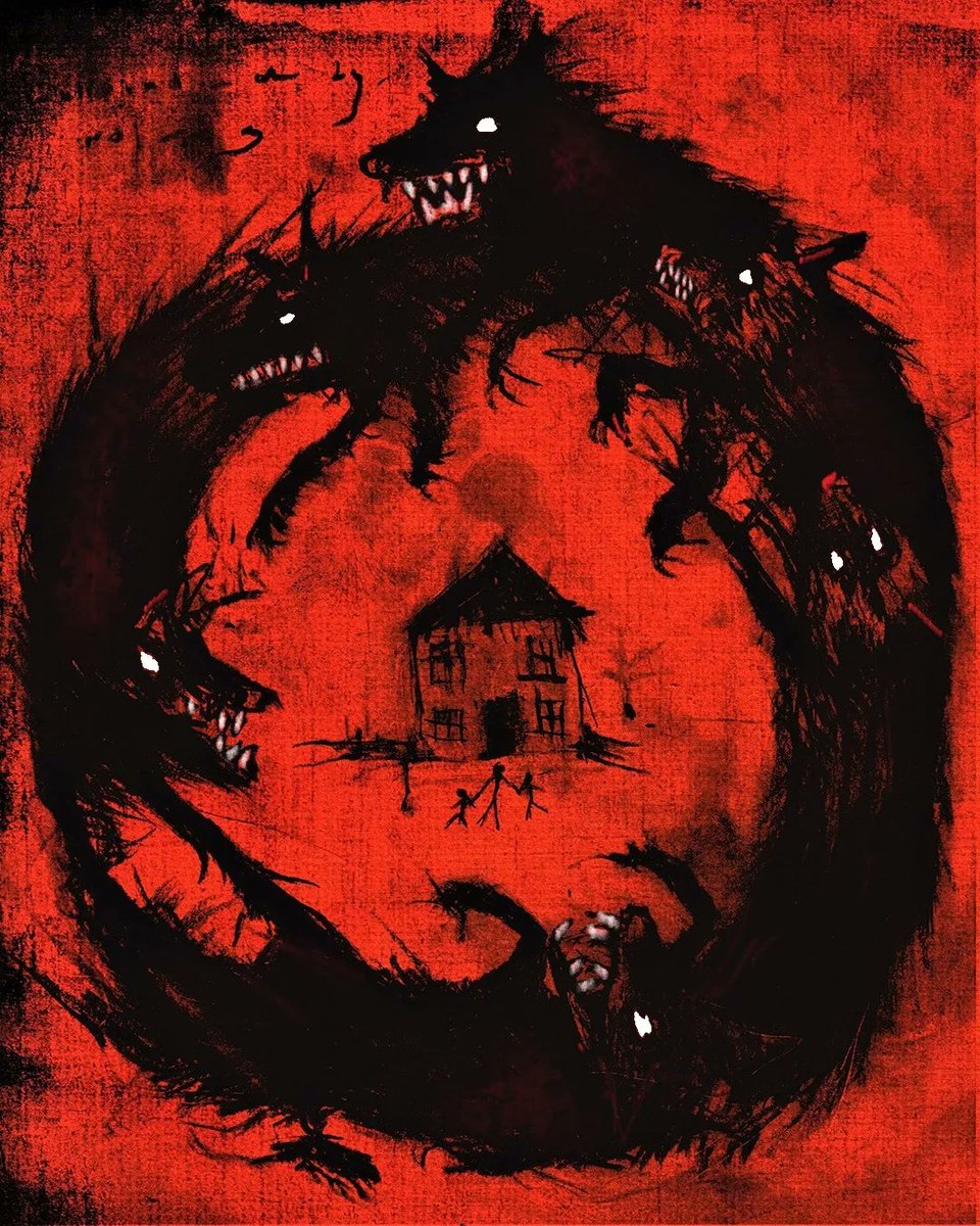 'The house with the black door'
Available as part of a set alongside 6 other artworks. If you're interested to purchase one please let me know

#darkart #artbrut #folkhorror #horrorart #contemporarydrawing