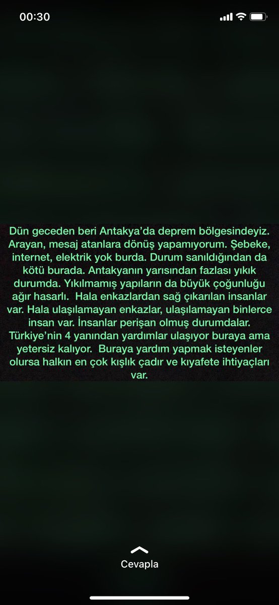 Cane_ya_da_cano's tweet photo. Arkadaşım @ozturksiyar21 Hatay’da durum sanılandan çok daha kötü herkes elinden ne geliyorsa yapmaya çalışsın lütfennn. https://t.co/4B9snClkx3
