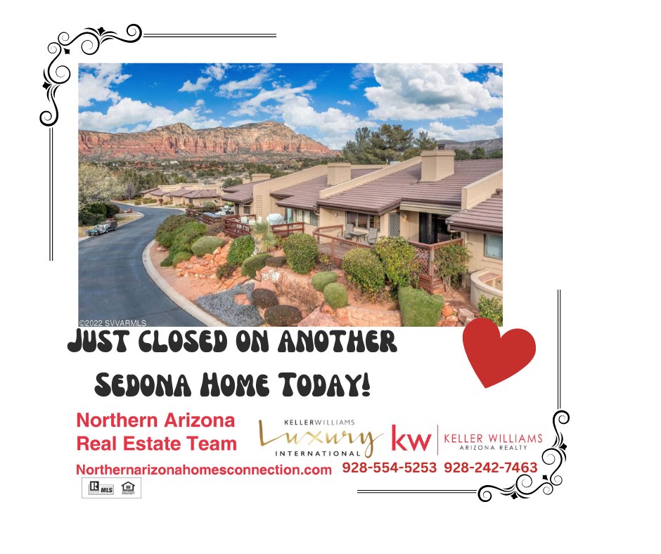 NorAZRealEstate's tweet photo. Closed in Sedona!! Congratulations & welcome to your new vacation & short-term rental home, Paul & Michelle! #northernazrealestateteam #KellerWilliamsArizonaRealty #welovereferrals #Congratulations #sold #sedona #shorttermrentals #VRBO #vacationhome https://t.co/9EzkL6q4GY