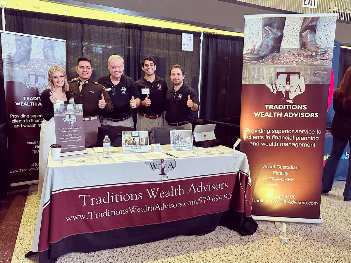 TraditionsWA's tweet photo. Thanks for visiting our booth today at the @TAMU_BSC career fair day 1. Same place E15 tomorrow. Don’t forget to apply on our website. 
#hiring 
#aMAYsinginterns #aggieowned 
#aggieplanners https://t.co/TJv5qo5gIa
