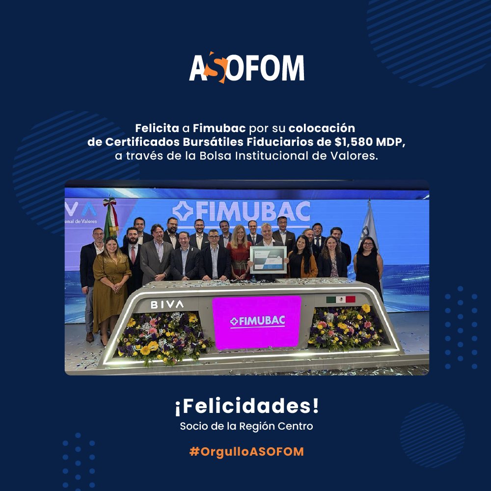 ASOFOM_OFICIAL's tweet photo. Felicitamos a nuestro asociado @Credenz, por este logro y el continuo fortalecimiento en sus operaciones para el otorgamiento de nuevos créditos.

#OrgulloASOFOM https://t.co/LT0CYJOaHu