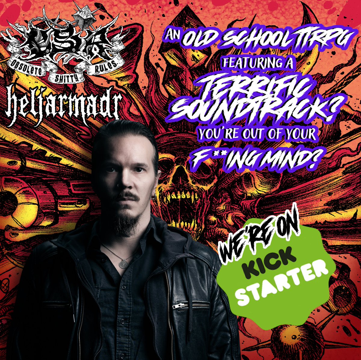 #Heljarmadr, #DarkFuneral lead singer joins The True #OSR - Obsolete Shitty Rules with a track from his solo project: "Transcending into a God".
An old-school #TTRPG featuring an epic soundtrack?! 
WELL, YOU BETTER BELIEVE IT BECAUSE WE ARE DOING IT!
#Metal #kickstarter