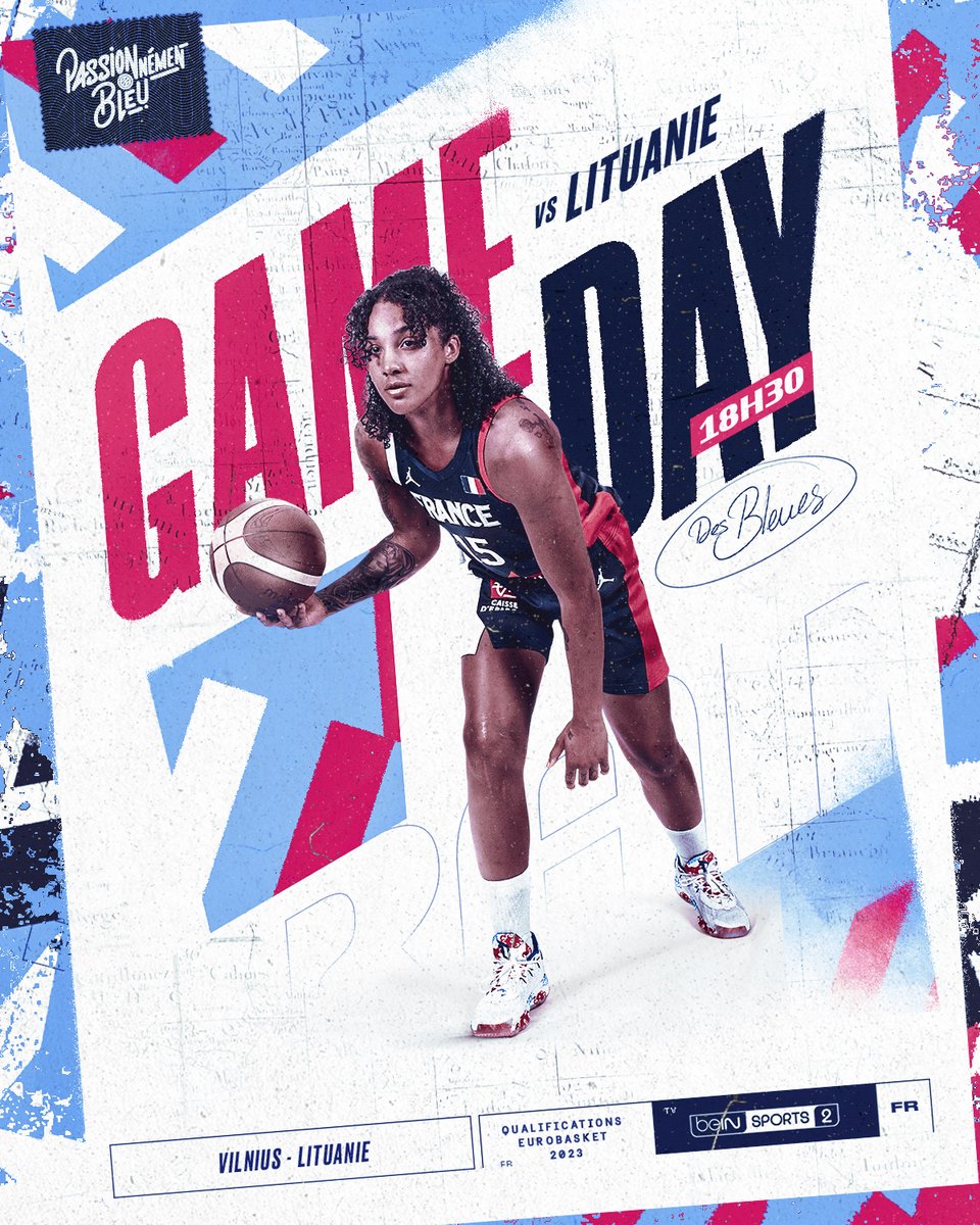 GAME DAY 👊

🆚 Lituanie 🇱🇹
📍 Vilnius
⏰ 18h30
📺 <a href="/beinsports_FR/">beIN SPORTS</a> 2
📲 #LITFRA

#PassionnémentBleu <a href="/EuroBasketWomen/">FIBA Women's EuroBasket</a>