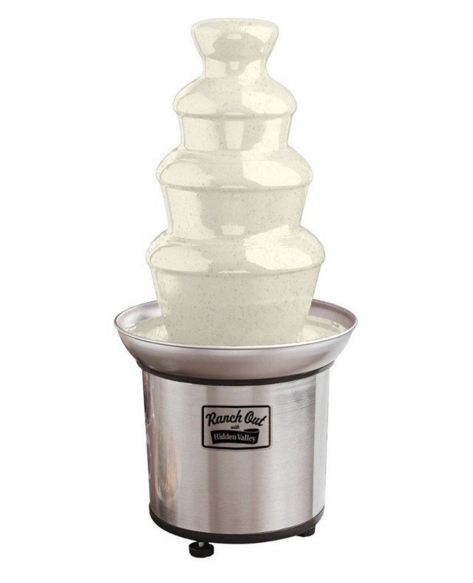 Today I learned <a href="/HVRanch/">Hidden Valley Ranch</a> brought a Ranch Fountain to market in 2017. Can y’all politely bring that back?