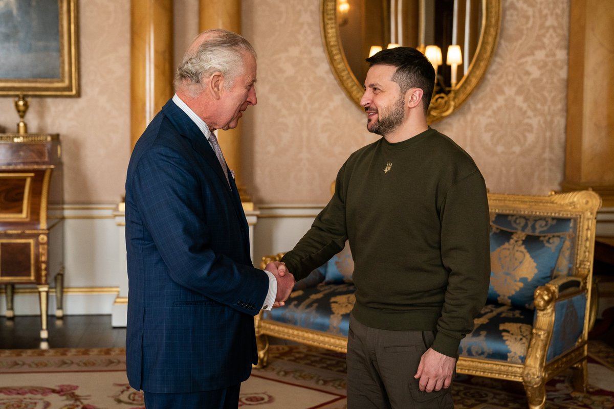 King Charles III of the United Kingdom met Ukrainian President Volodymyr Zelensk… King Charles III of the United Kingdom met Ukrainian President Volodymyr Zelensk…
