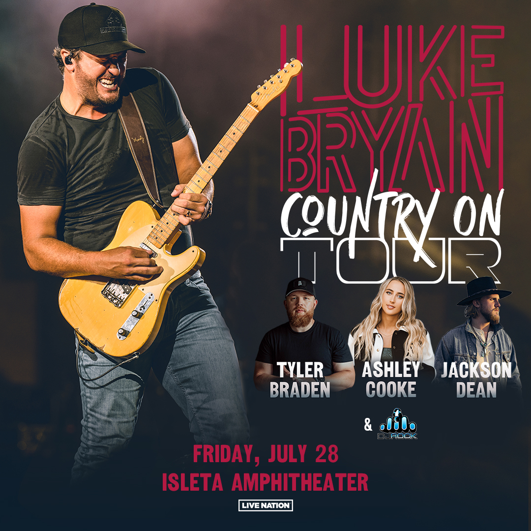 100.3 The Peak brings you Luke Bryan! Friday, July 28th at Isleta Amphitheater! Tickets for the show are on sale now and we've got your free tickets, keep listening to JTR in The Morning for your chance to win! Get all of the info &amp; register to win at 1003thepeak.com