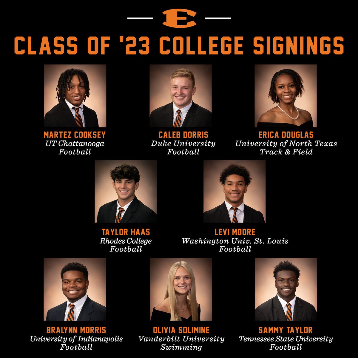 Congratulations to the following student-athletes on signing to continue their athletic careers!
