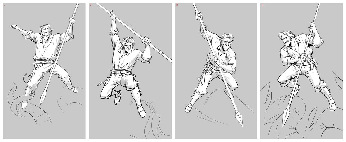 Character pose sketches for different projects. 