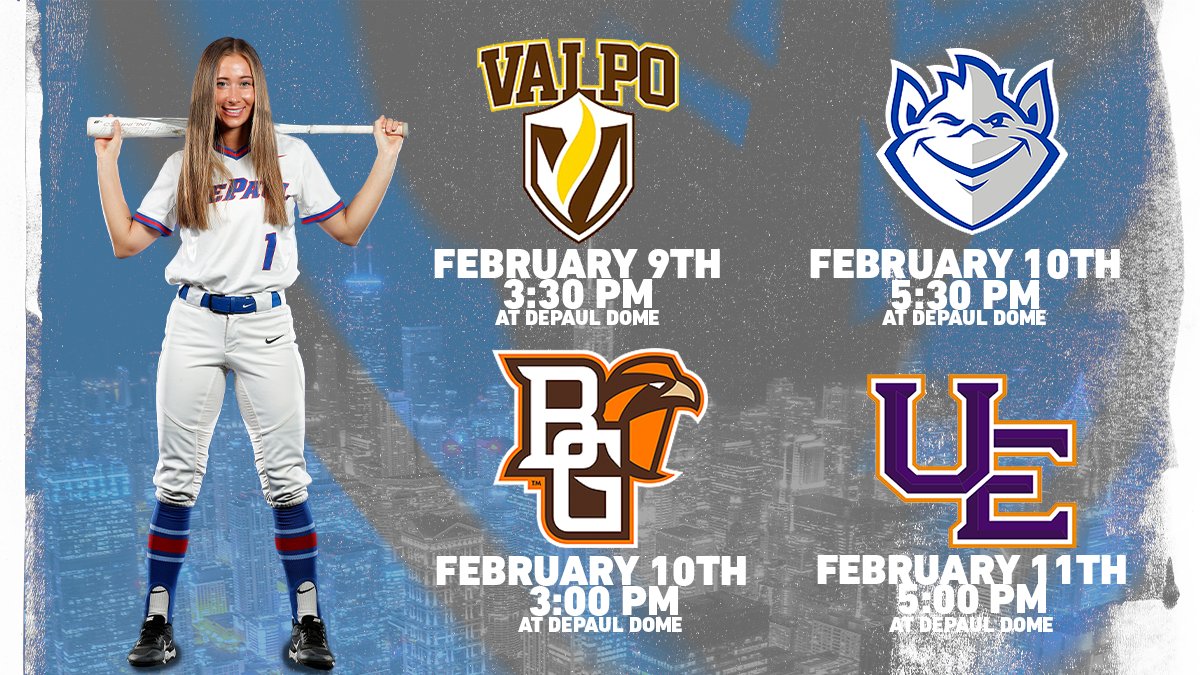 DePaulSB's tweet photo. A full weekend of Blue Demon softball sounds like fun to us 😎 https://t.co/ZNiSzkOoLm