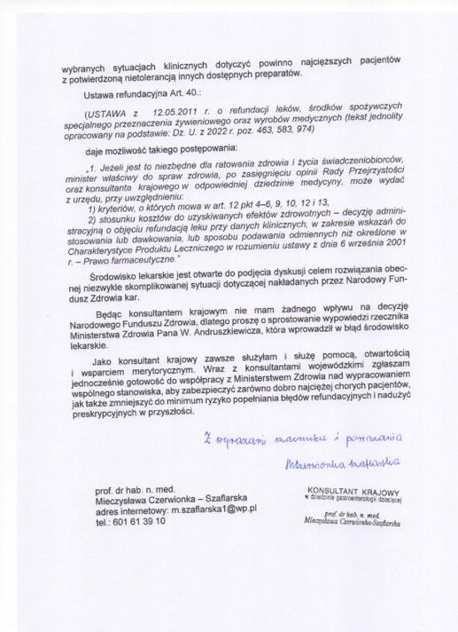 MariaKlosinska's tweet image. Dlaczego wczorajsze (8.02) @FaktyTVN wprowadzają w błąd jakoby Prof. Czerwionka-Szaflarska do tej pory nie zabrała głosu w sprawie lekarzy i ich pacjentów, którzy potrzebowali specjalnego preparatu mlekozastępczego #Neocate? 
Pismo z 👀2.02 #rzetelność