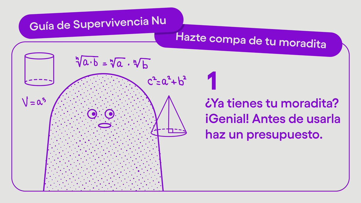 soynumx's tweet photo. ¡Ponte al tiro con tu moradita 💜! Sigue estos #Nutips para que la aproveches al máximo y evites los cobros por atraso. Recuerda que desde la app de Nu puedes elegir el plan de financiamiento a la medida que más te acomode. Conoce más en el #BlogNu https://t.co/OFpCA8C3Gc 🧵 https://t.co/ZzQlPlAy6v
