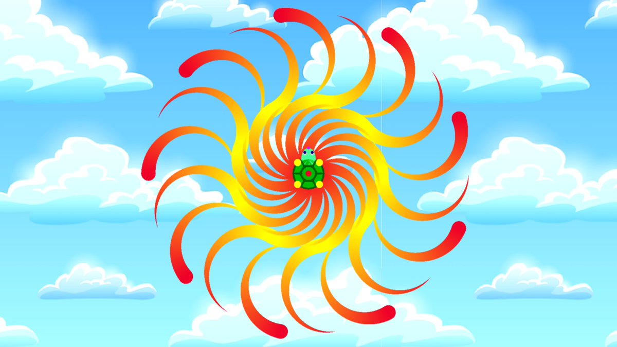 TurtleSpaces's tweet image. Two simple sun designs made in artSpace using graduated penwidths, arcs and gradients 
turtlespaces.org/weblogo/?pub=3… 
#logocoding #computerart  #kidscoding #codingforkids #learningtocode #simplecoding #turtleart #stemed