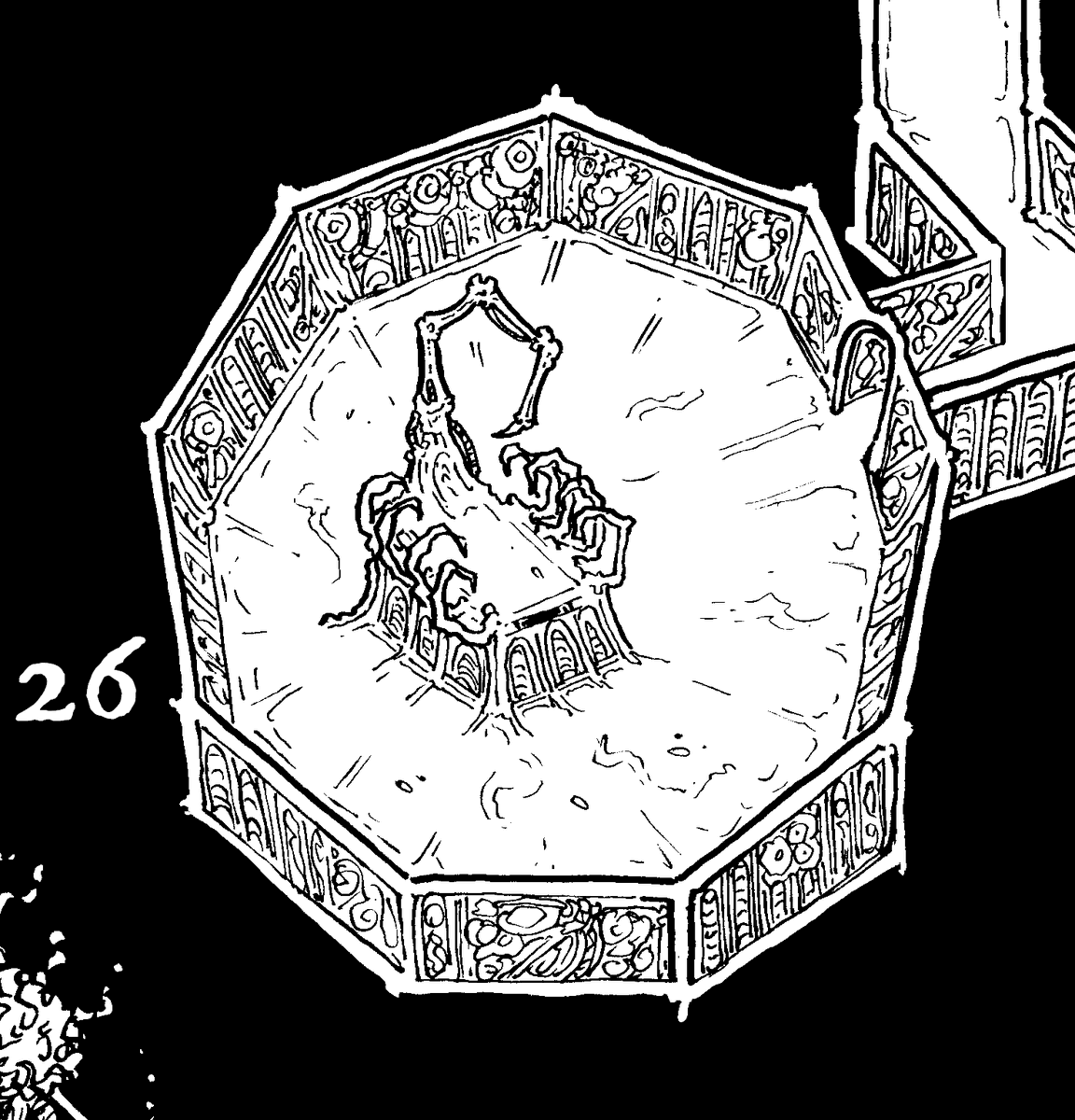 Edweirdian's tweet photo. The latest update for my #dungeon23, the Apocalypse Archive - areas 25-30, featuring the goblins of the Fodder Clan. The goblins squat in the tomb of Zothotep fhe Hyperlich, using his ever-replenishing canopic jars as a gruesome pantry: https://t.co/aE4IfH6Nvo https://t.co/J4eLy6dGKf