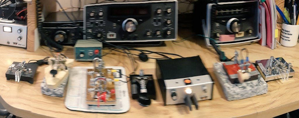 N4JAW's tweet photo. All #amateurradio #hamradio shack #cw #morsecode #cwkeys & #cwpaddles are clean, polished, adjusted & ready for duty. 1 #qso with #vibroplex #vibroplexbug. A work in progress. This hobby is so GRAND! https://t.co/Behx9L9yzt