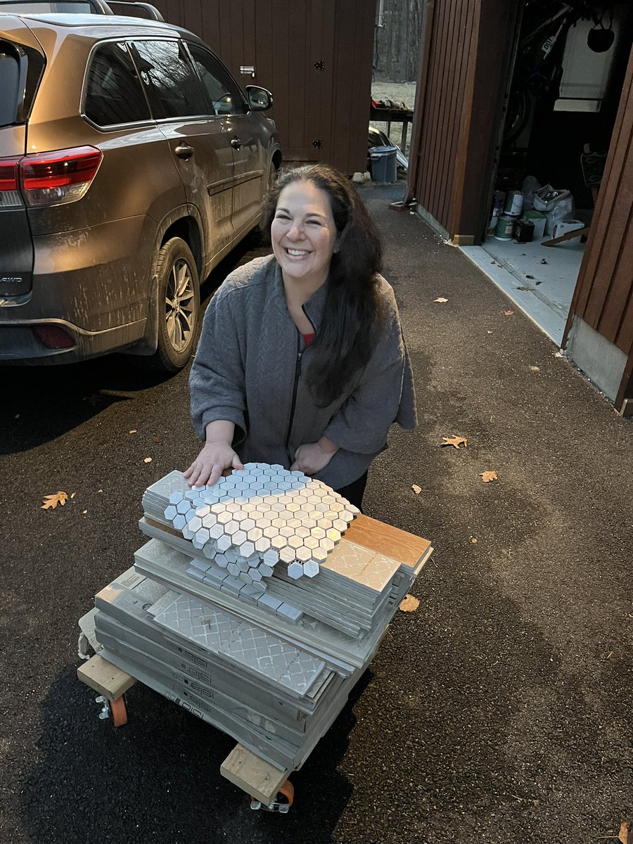 tradesclass's tweet photo. Mrs. Hooke found someone to donate a bunch of tile to my #HomeImprovement class! Students will now get to see how tile is set and grouted! Thanks @Science6WMS @BrewsterSup @brewsterschools @MsManguso @WMS_Principal https://t.co/S7XvtqeKn1