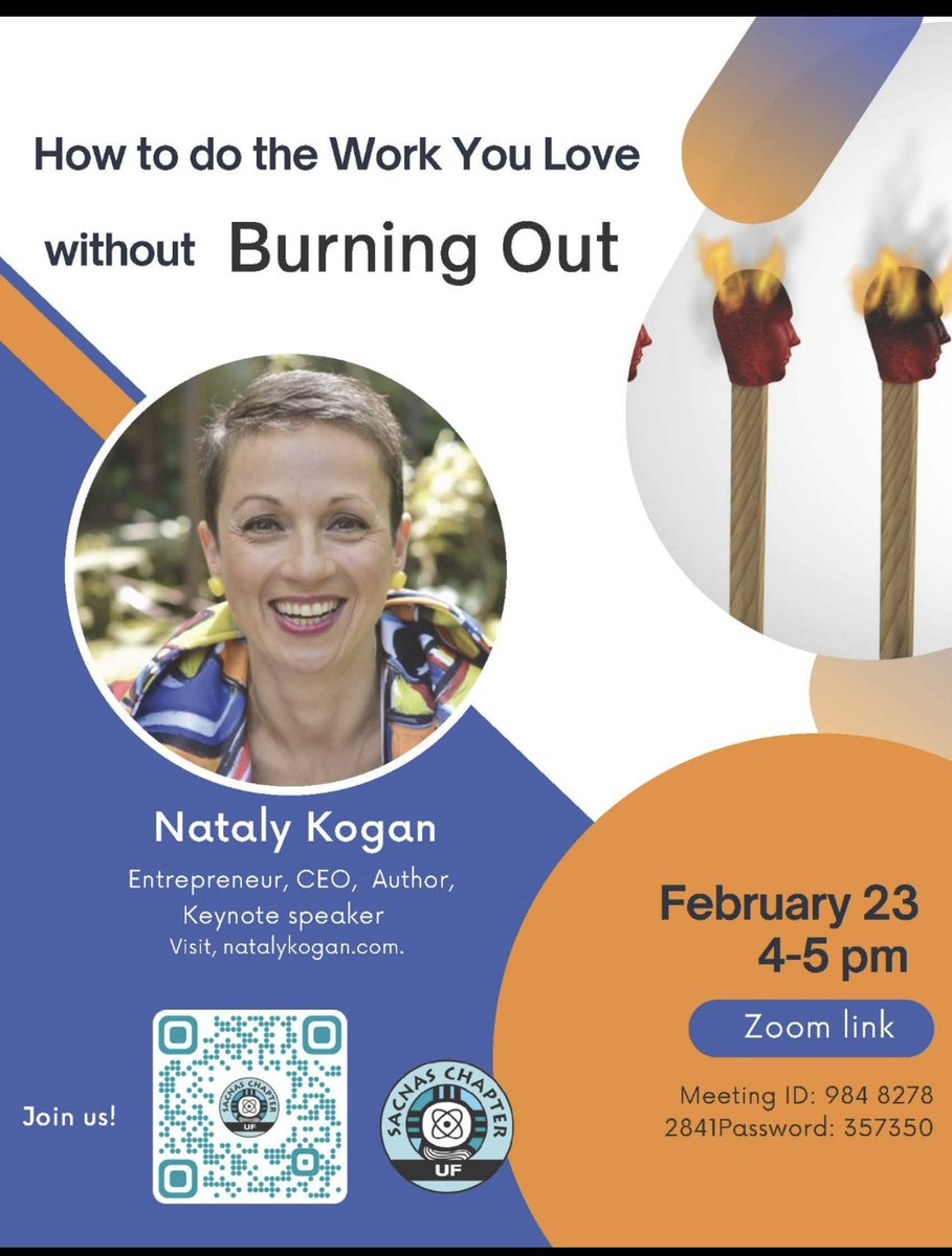 We are pleased to announce that Nataly Kogan, an entrepreneur, expert on emotional fitness, best-selling author, and keynote speaker will be joining us for a Fireside chat on Thursday, February 23rd at 4pm.  natalykogan.com

Zoom ID: 984 8278 2841 
Password: 357350