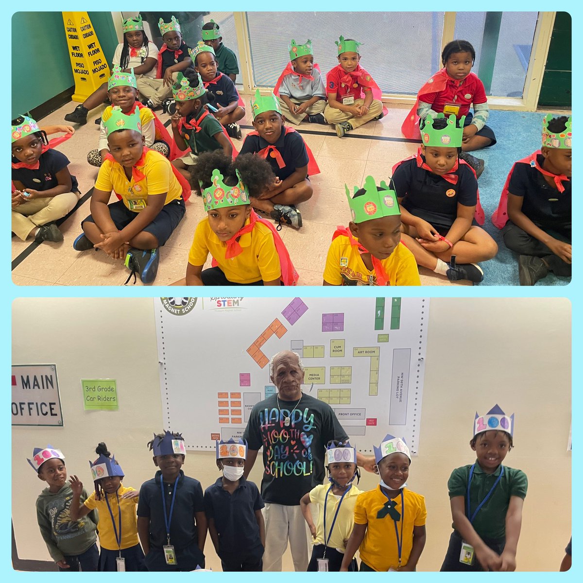 Celebrated the 100th Day of School @RPEMuseummagnet today! We got a peek at what @PrincipalDarby1 will look like when he is 100. @BcpsCentral_ #100thdayofschool