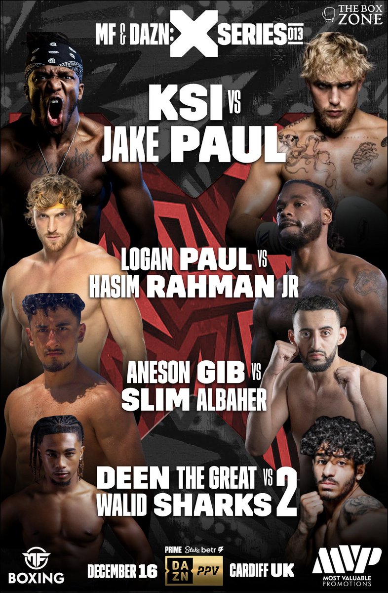 These fights need to happen on 𝐌𝐢𝐬𝐟𝐢𝐭𝐬 𝟎𝟏𝟑‼️🥊

This would be such a good undercard for 𝐊𝐒𝐈 𝐯𝐬 𝐉𝐀𝐊𝐄 𝐏𝐀𝐔𝐋‼️🔥🔥🔥

@KSI @jakepaul #KSIJakePaul #Misfits013 #MisfitsBoxing #MostValuablePromotions #KSI #JakePaul